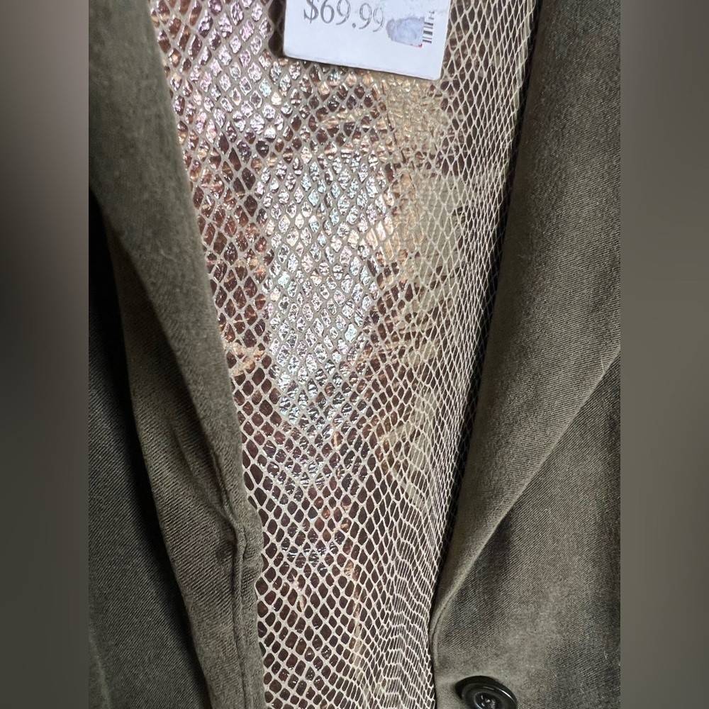 333. NWT Olivia Rose Olive Green Women's Jacket w/Snake insert 22W - Picture 8 of 8